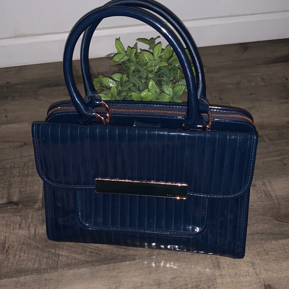 TED BAKER NAVY BLUE FAUX LEATHER